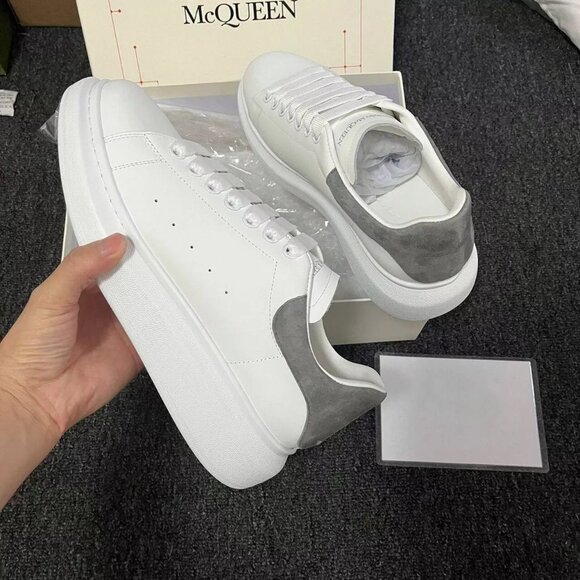 Alexander McQueen women's fashion sneakers in white and grey